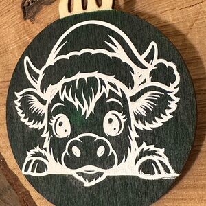 Farmhouse Christmas Cow Ornament